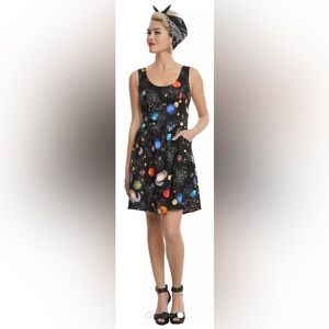 🌌 Retrolicious‎ Space Galaxy Planets Fit & Flare Dress – Festival, Comic Con